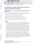 Cover page: Psychobiology of cumulative trauma: hair cortisol as a risk marker for stress exposure in women