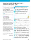 Cover page: Measuring hospital quality using pediatric readmission and revisit rates.