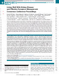 Cover page: Living Well With Kidney Disease and Effective Symptom Management: Consensus Conference Proceedings.