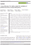 Cover page: A skewed literature: Few studies evaluate the contribution of predation‐risk effects to natural field patterns