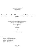 Cover page: Temperature and health outcomes in the developing world