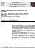 Cover page: Malaria epidemic and transmission foci in highland of Kisii, western Kenya