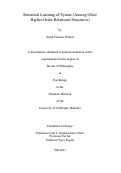 Cover page: Statistical Learning of Syntax (Among Other Higher-Order Relational Structures)