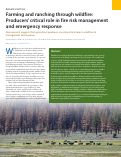 Cover page: Farming and ranching through wildfire: Producers' critical role in fire risk management and emergency response