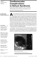 Cover page: Cardiovascular Complications in Beçhet Syndrome