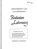 Cover page: Carrier-Free Radioisotopes from Cyclotron Targets. VI- Preparation and Isolation of Ag105, 106, 111 from Palladium