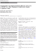 Cover page: Transportation Costs Impede Sustained Adherence and Access to HAART in a Clinic Population in Southwestern Uganda: A Qualitative Study