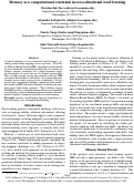 Cover page: Memory as a computational constraint in cross-situational word learning