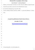 Cover page: Thermal effects on geologic carbon storage