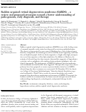 Cover page: Sudden acquired retinal degeneration syndrome (SARDS) – a review and proposed strategies toward a better understanding of pathogenesis, early diagnosis, and therapy