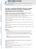 Cover page: Psychiatric comorbidity and treatment outcomes in patients with opioid use disorder: Results from a multisite trial of buprenorphine-naloxone and methadone