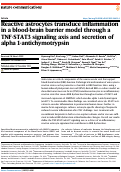 Cover page: Reactive astrocytes transduce inflammation in a blood-brain barrier model through a TNF-STAT3 signaling axis and secretion of alpha 1-antichymotrypsin