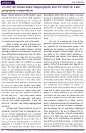 Cover page: On why we should teach biogeography and the need for a biogeography compendium
