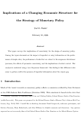 Cover page: Implications of a Changing Economic Structure for the Strategy of Monetary Policy