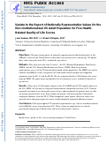 Cover page: Update to the Report of Nationally Representative Values for the Noninstitutionalized US Adult Population for Five Health-Related Quality-of-Life Scores