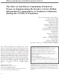 Cover page: The Role of Anti-Racist Community-Partnered Praxis in Implementing Restorative Circles Within Marginalized Communities in Southern California During the COVID-19 Pandemic