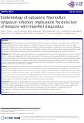 Cover page: Epidemiology of subpatent Plasmodium falciparum infection: implications for detection of hotspots with imperfect diagnostics