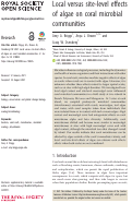 Cover page: Local versus site-level effects of algae on coral microbial communities