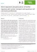 Cover page: ROCK‐dependent phosphorylation of NUP62 regulates p63 nuclear transport and squamous cell carcinoma proliferation