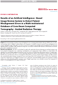 Cover page: Results of an AI-Based Image Review System to Detect Patient Misalignment Errors in a Multi-Institutional Database of CBCT-Guided Radiotherapy Treatments