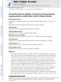 Cover page: Toward the Early Recognition of Psychosis Among Spanish-Speaking Adults on Both Sides of the U.S.–Mexico Border