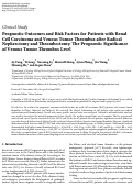 Cover page: Prognostic Outcomes and Risk Factors for Patients with Renal Cell Carcinoma and Venous Tumor Thrombus after Radical Nephrectomy and Thrombectomy: The Prognostic Significance of Venous Tumor Thrombus Level