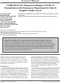 Cover page: CODE BLUE-19: A Proposed Protocol to Mitigate COVID-19 Transmission in the Emergency Department when Receiving Out-of-hospital Cardiac Arrest Patients