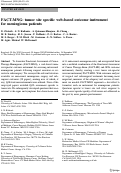 Cover page: FACT-MNG: tumor site specific web-based outcome instrument for meningioma patients