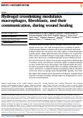 Cover page: Hydrogel crosslinking modulates macrophages, fibroblasts, and their communication, during wound healing