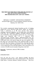 Cover page: The first synchrotron infrared beamlines at the Advanced Light Source: 
spectromicroscopy and fast timing