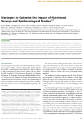 Cover page: Strategies to Optimize the Impact of Nutritional Surveys and Epidemiological Studies