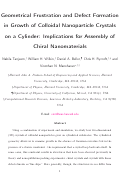 Cover page: Geometrical Frustration and Defect Formation in Growth of Colloidal Nanoparticle Crystals on a Cylinder: Implications for Assembly of Chiral Nanomaterials