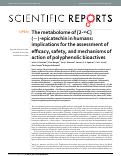 Cover page: The metabolome of [2-14C](−)-epicatechin in humans: implications for the assessment of efficacy, safety and mechanisms of action of polyphenolic bioactives