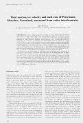 Cover page: Tidal motion, ice velocity and melt rate of Petermann Gletscher, Greenland, measured from radar interferometry