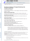 Cover page: The Value of Continuous ST-Segment Monitoring in the Emergency Department