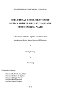 Cover page: Structural Deterioration of Human Articular Cartilage and Subchondral Plate