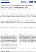 Cover page: Beneficial Effects of Cannabis on Blood–Brain Barrier Function in Human Immunodeficiency Virus