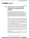 Cover page: Optical forces in heat-assisted magnetic recording head-disk interface.