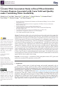 Cover page: Genome-Wide Association Study in Bread Wheat Identifies Genomic Regions Associated with Grain Yield and Quality under Contrasting Water Availability
