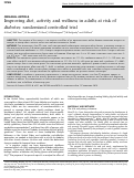 Cover page: Improving diet, activity and wellness in adults at risk of diabetes: randomized controlled trial