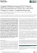 Cover page: Targeted Multifunctional Lipid ECO Plasmid DNA Nanoparticles as Efficient Non-viral Gene Therapy for Lebers Congenital Amaurosis.
