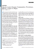 Cover page: obesity in low-income communities: prevalence, effects, a place to begin