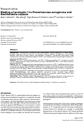 Cover page: Binding of protegrin-1 to Pseudomonas aeruginosa and Burkholderia cepacia