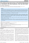 Cover page: Three dimensional assessment of the pharyngeal airway in individuals with non-syndromic cleft lip and palate.