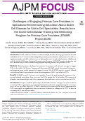 Cover page: Challenges of Engaging Primary Care Providers in Specialized Telementoring Education About Sickle Cell Disease for Sickle Cell Specialists: Results from the Sickle Cell Disease Training and Mentoring Program for Primary Care Providers (STAMP) Project ECHO.