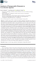 Cover page: Analysis of Transposable Elements in Coccidioides Species