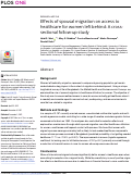 Cover page: Effects of spousal migration on access to healthcare for women left behind: A cross-sectional follow-up study