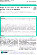 Cover page: Rapid development of HIV elite control in a patient with acute infection