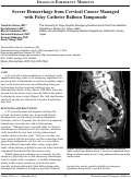 Cover page: Severe Hemorrhage from Cervical Cancer Managed  with Foley Catheter Balloon Tamponade