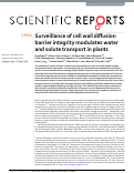 Cover page: Surveillance of cell wall diffusion barrier integrity modulates water and solute transport in plants